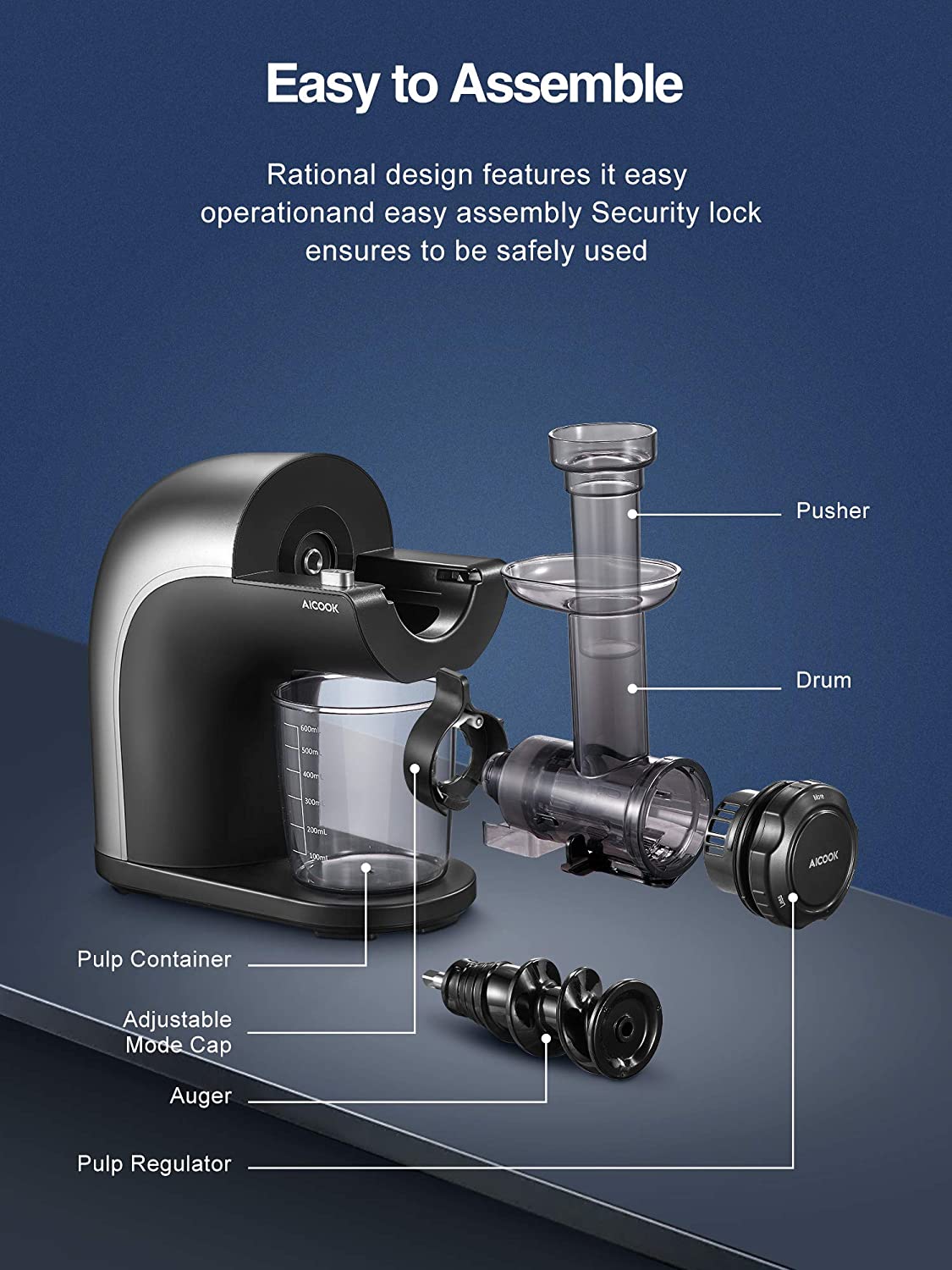 Aicook storcator presare la rece compact fara sita