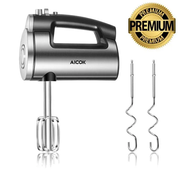 Aicok mixer de mana 300W argintiu 6 viteze turbo