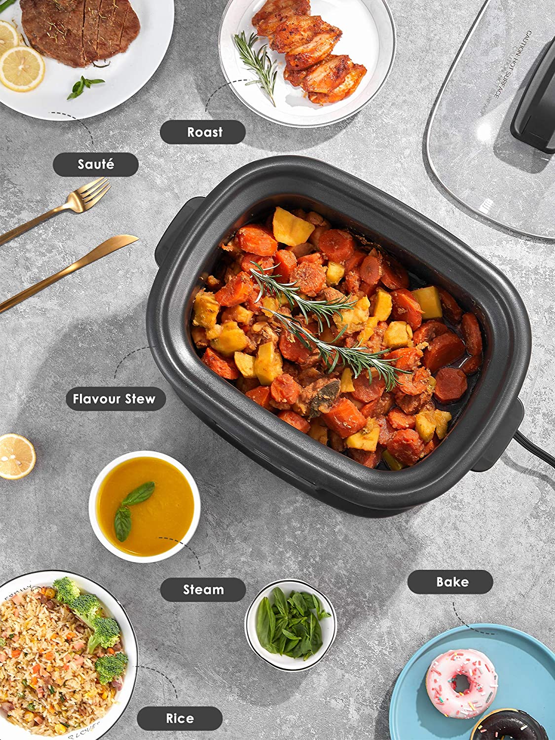 Kealive 6qt 10-in-1 multicooker 1500W