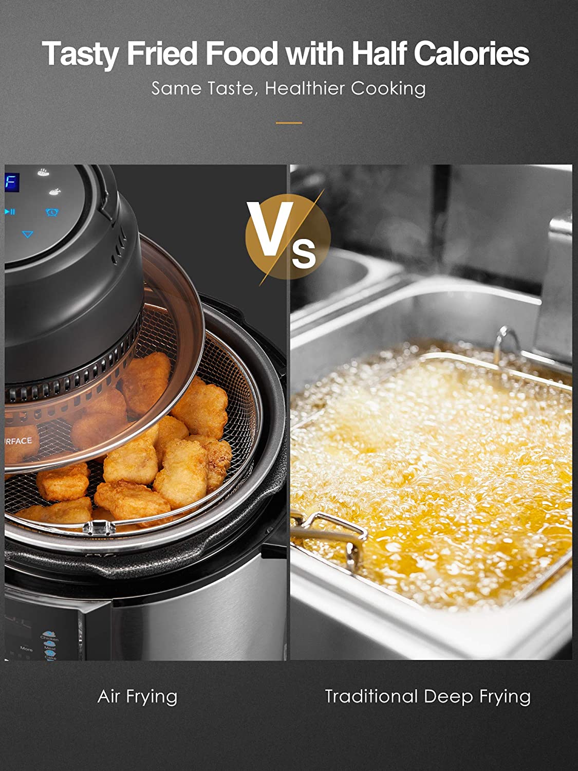Aicook SJ-180 capac air fryer 6-8Qt negru 1000W