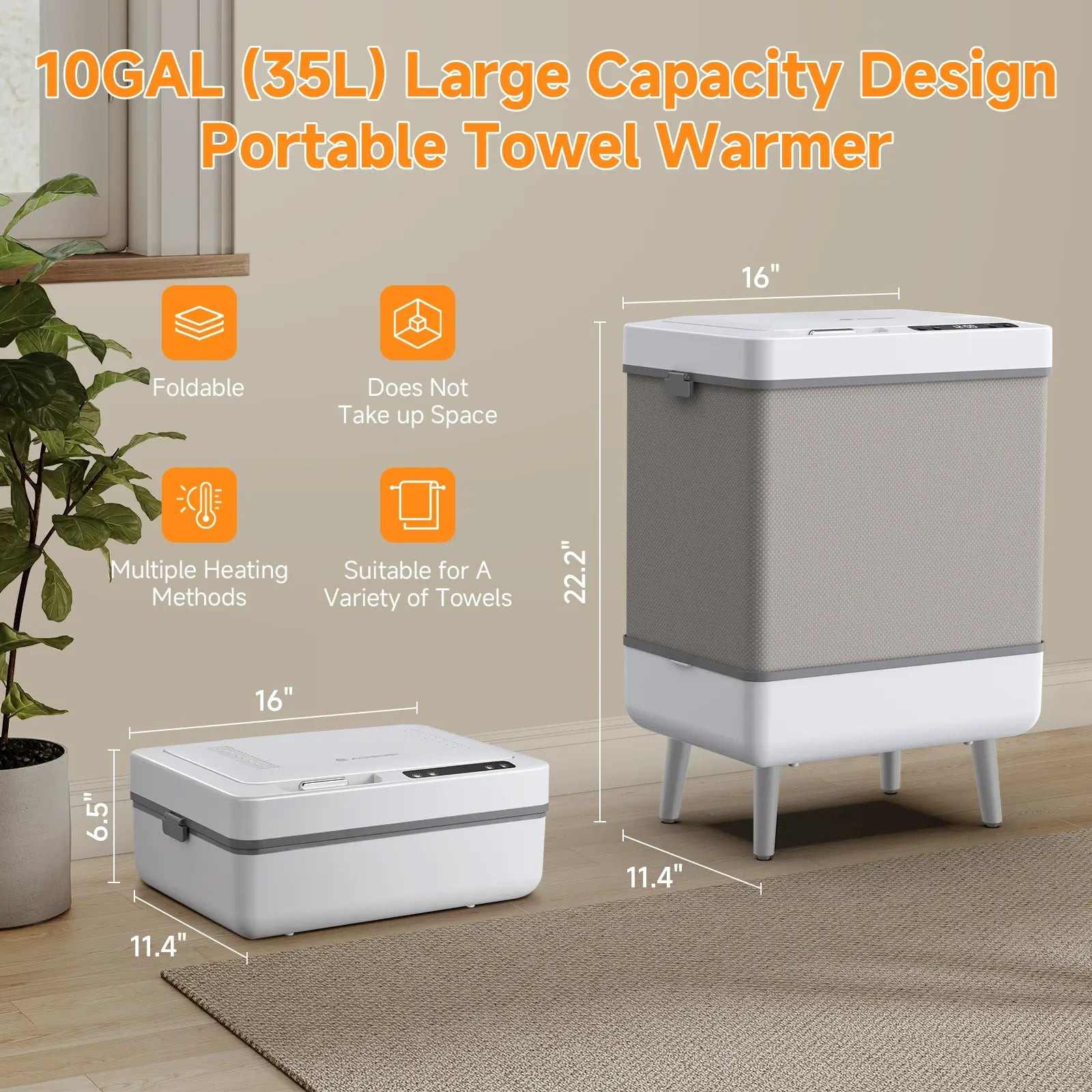 Aobosi incalzitor prosoape pliabil 35L negru 4in1