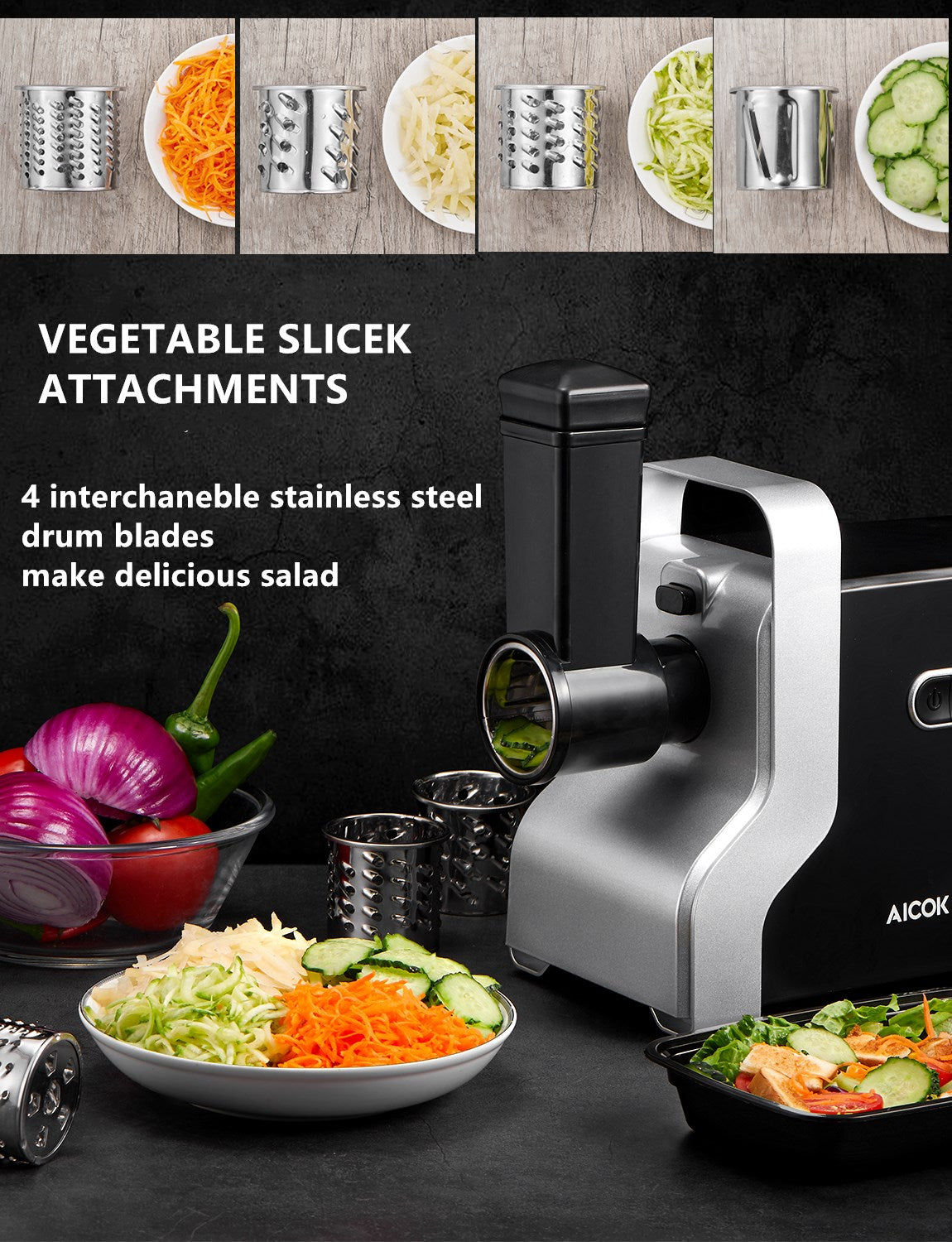 Aicook 5 in 1 masina tocat carne electrica 2500W