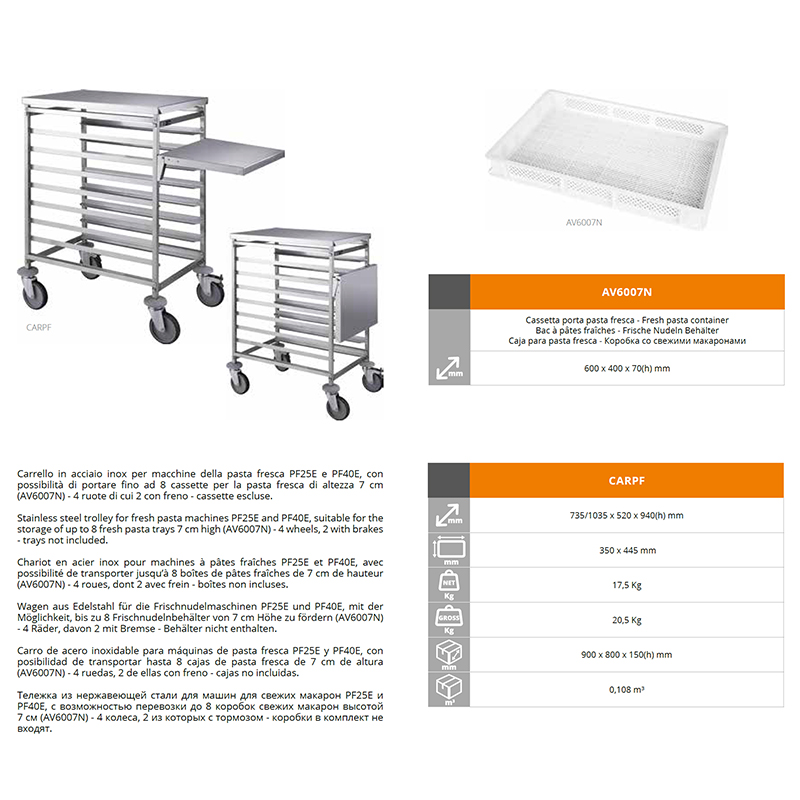 Fimar set accesorii mașină paste inox complet