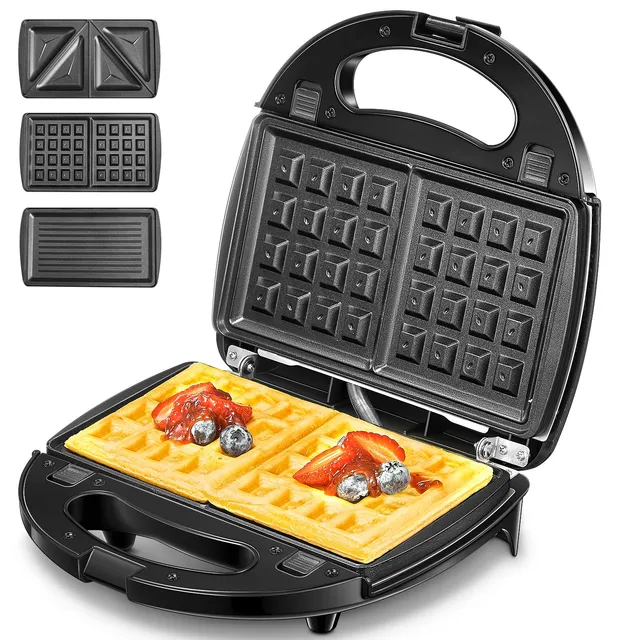 Aicok Aparat sandwich 3 in 1 vafe grill 750W