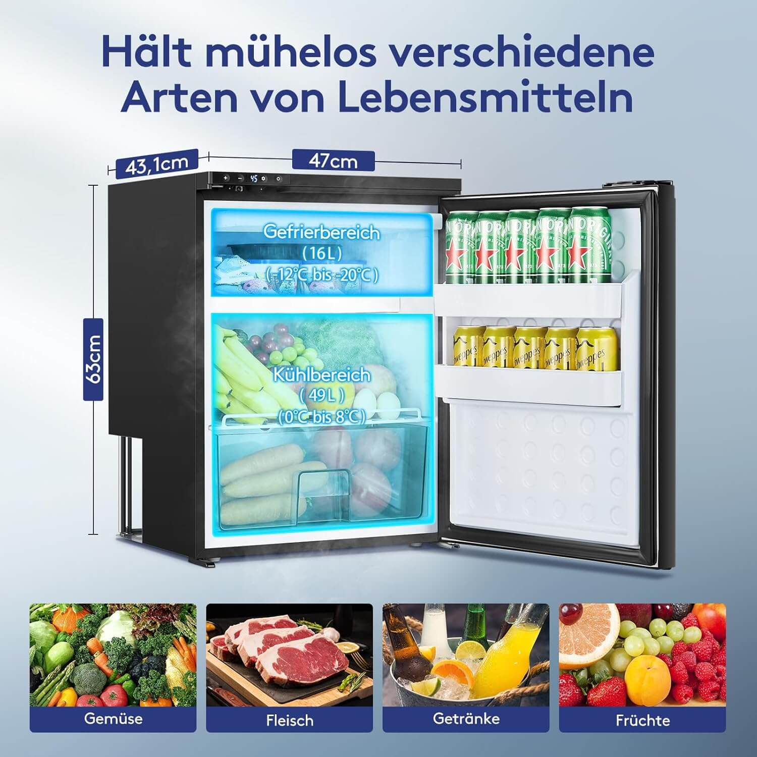 Aobosi CR65 Frigider auto compresor 65L încastrat
