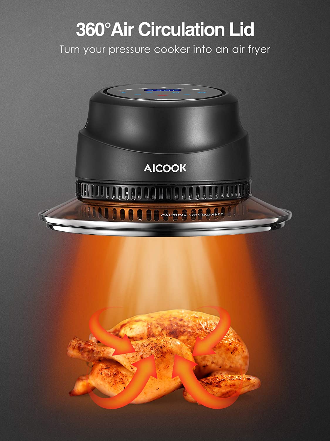 Aicook SJ-180 capac air fryer 6-8Qt negru 1000W