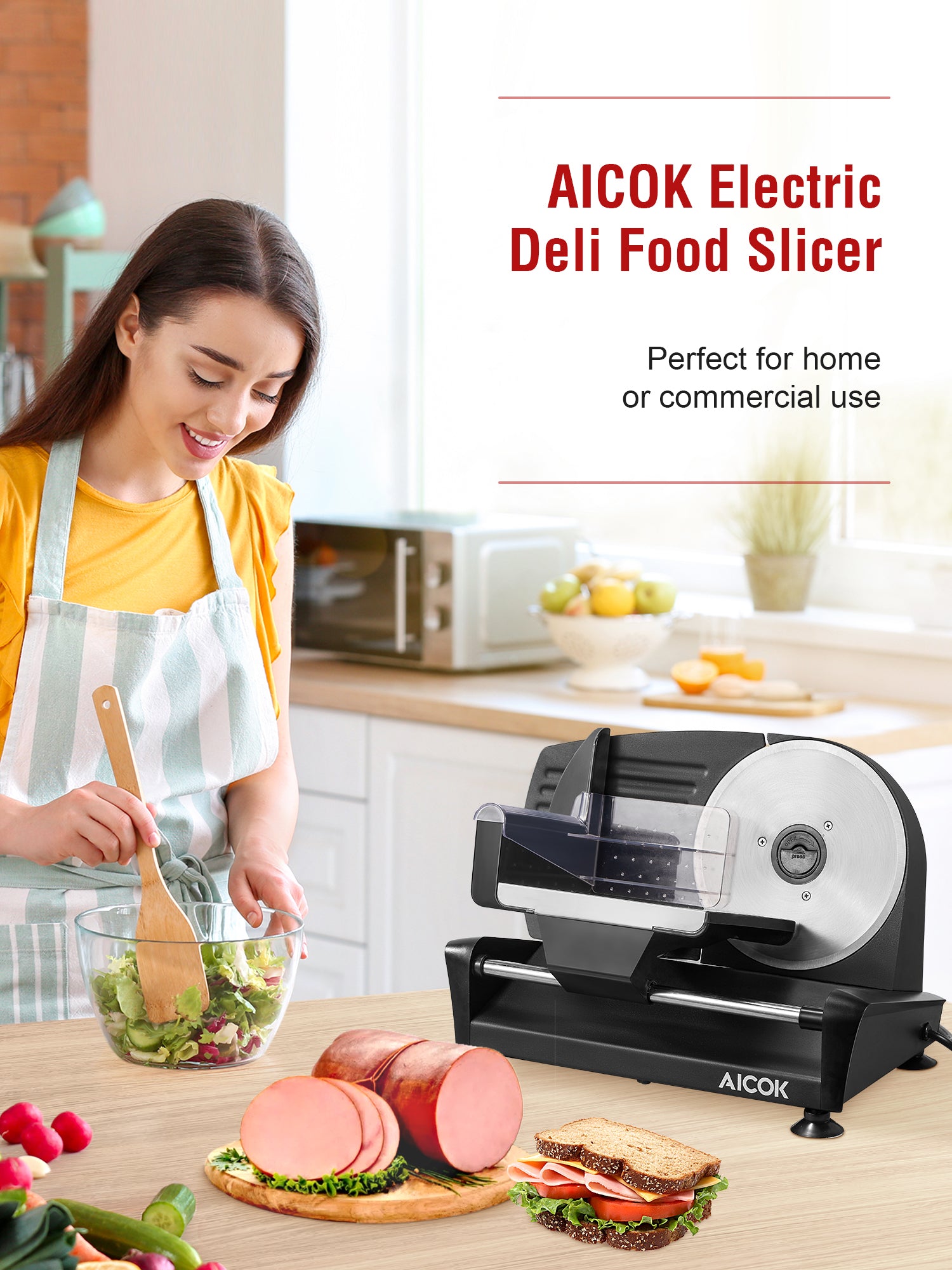 Aicook Feliator Electric 200W 0-15mm 2 Lame Negru