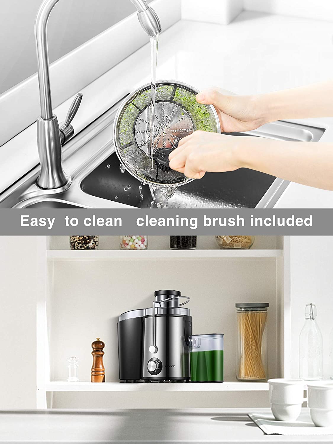 Aicook Juicer storcator centrifugal 2 viteze anti-picurare