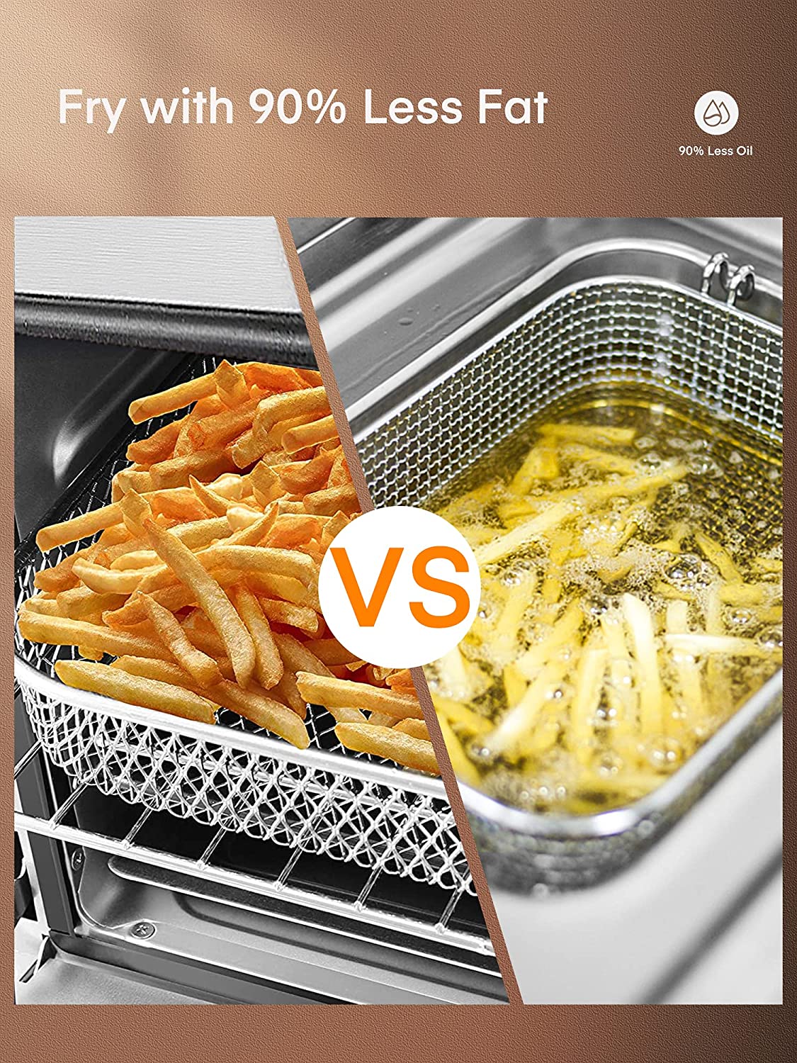 Aicook 24Qt cuptor air fryer argintiu 12 functii