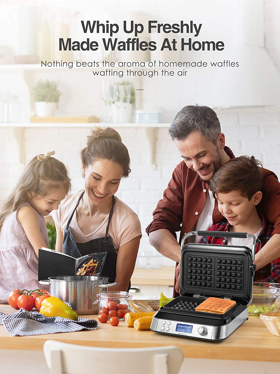 Kealive Smart Pro aparat de vafe argintiu 1600W LCD