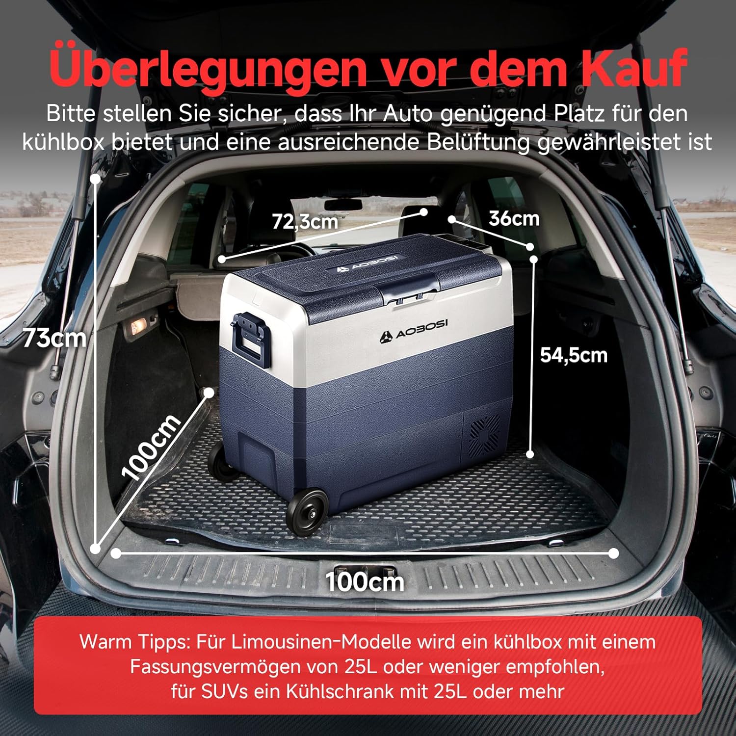 Aobosi T60 frigider auto 60L cu două zone