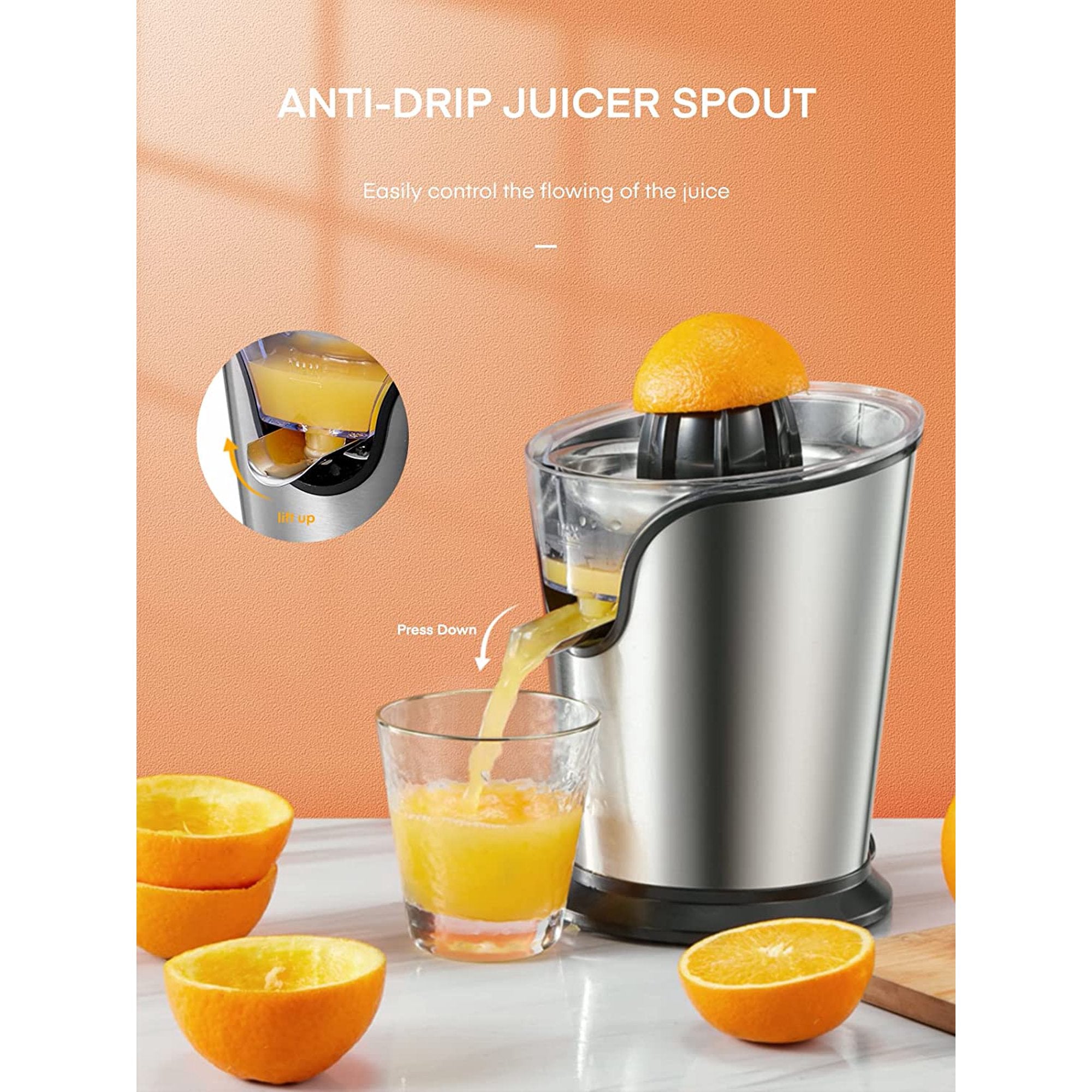 Aicook storcător citrice electric inox 2 conuri