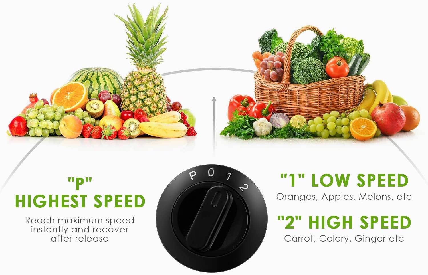 Aicook Storcator fructe centrifugal 3 viteze tub 75 mm