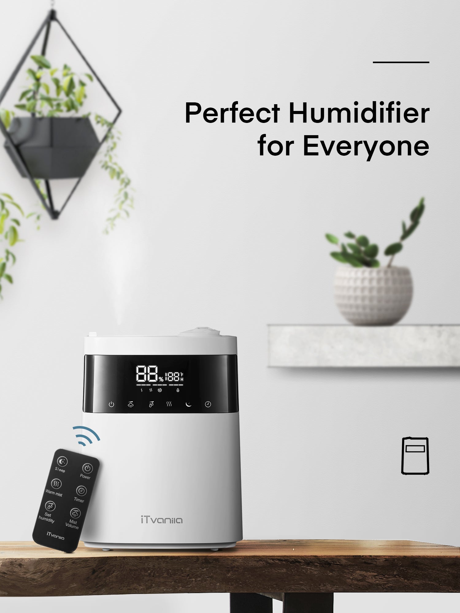 Aicook Umidificator 5.5L cald-rece top fill alb
