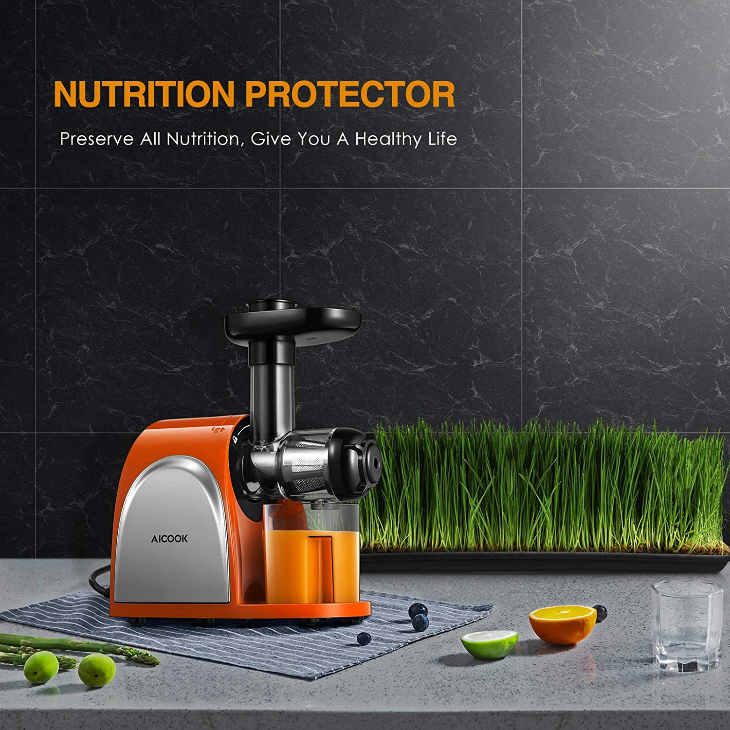 Aicook Slow Juicer storcator presare la rece 80 RPM