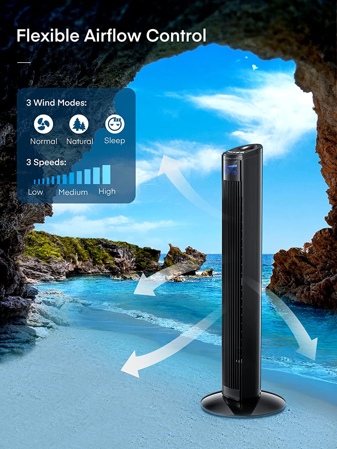 Aicook iTvanila ventilator turn 36 inch negru