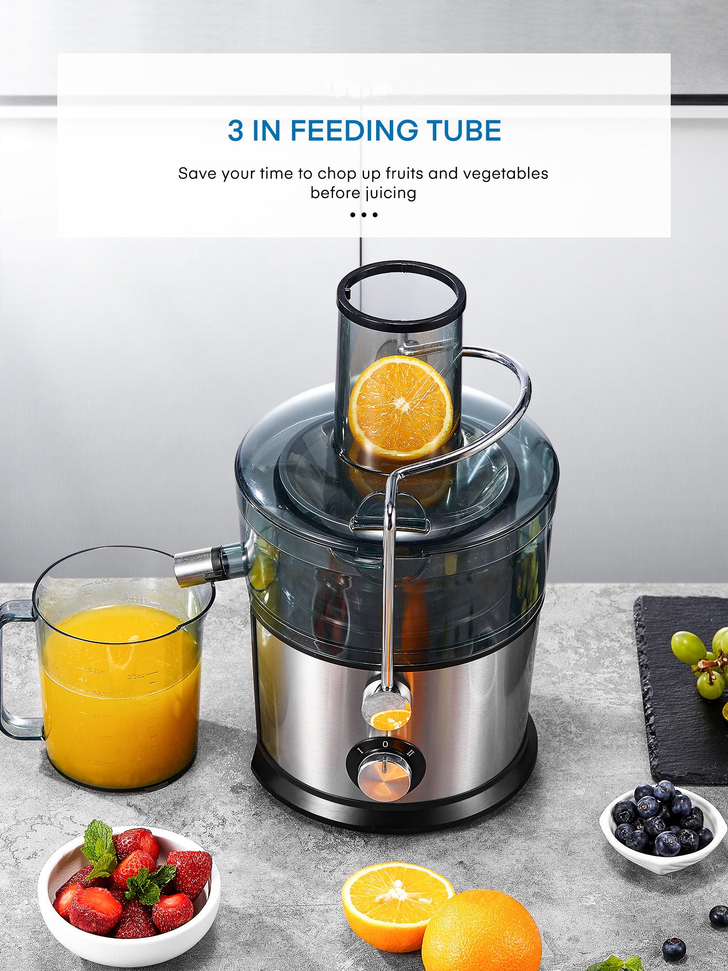 Aicook J122 storcator fructe argintiu 800W 1L