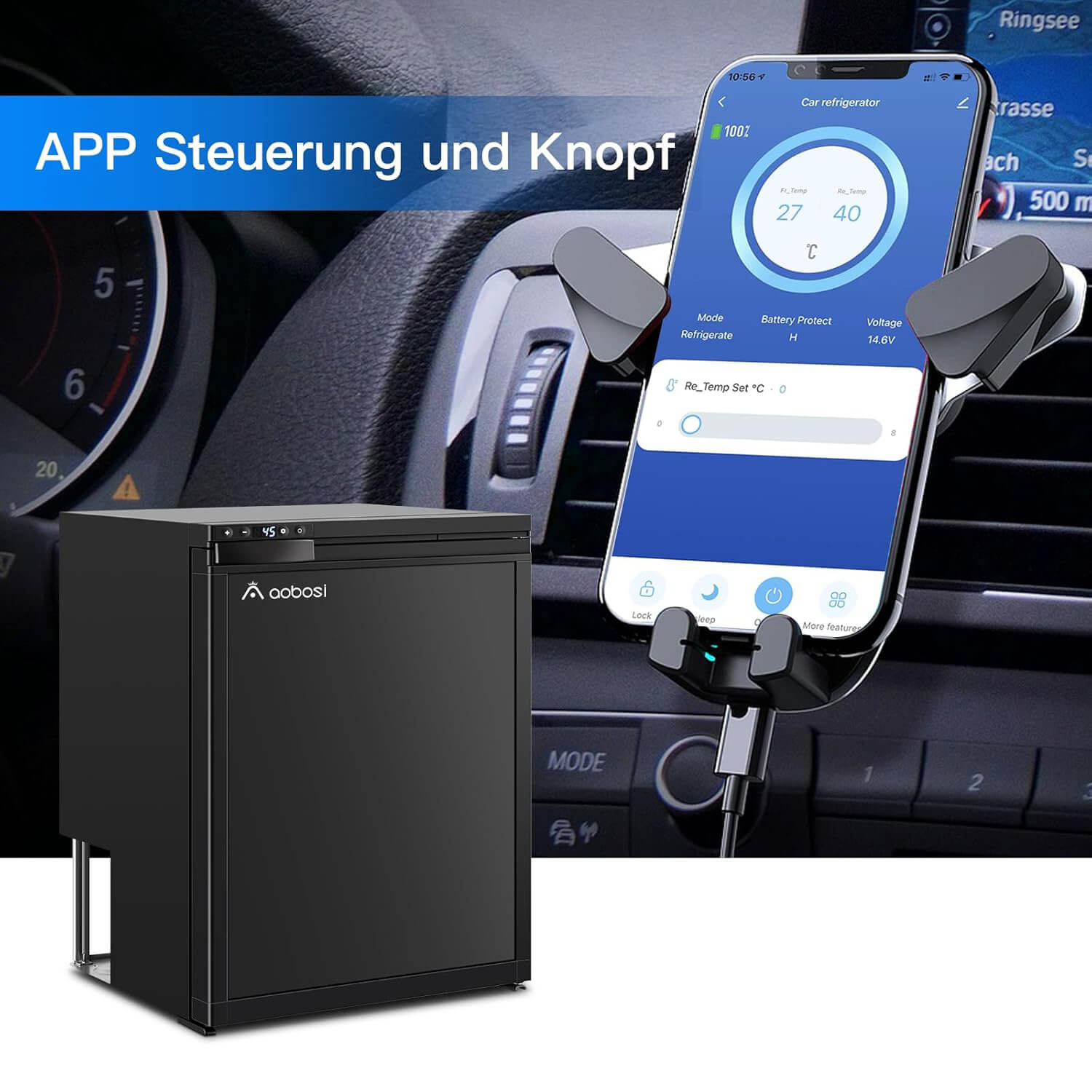 Aobosi CR65 Frigider auto compresor 65L încastrat
