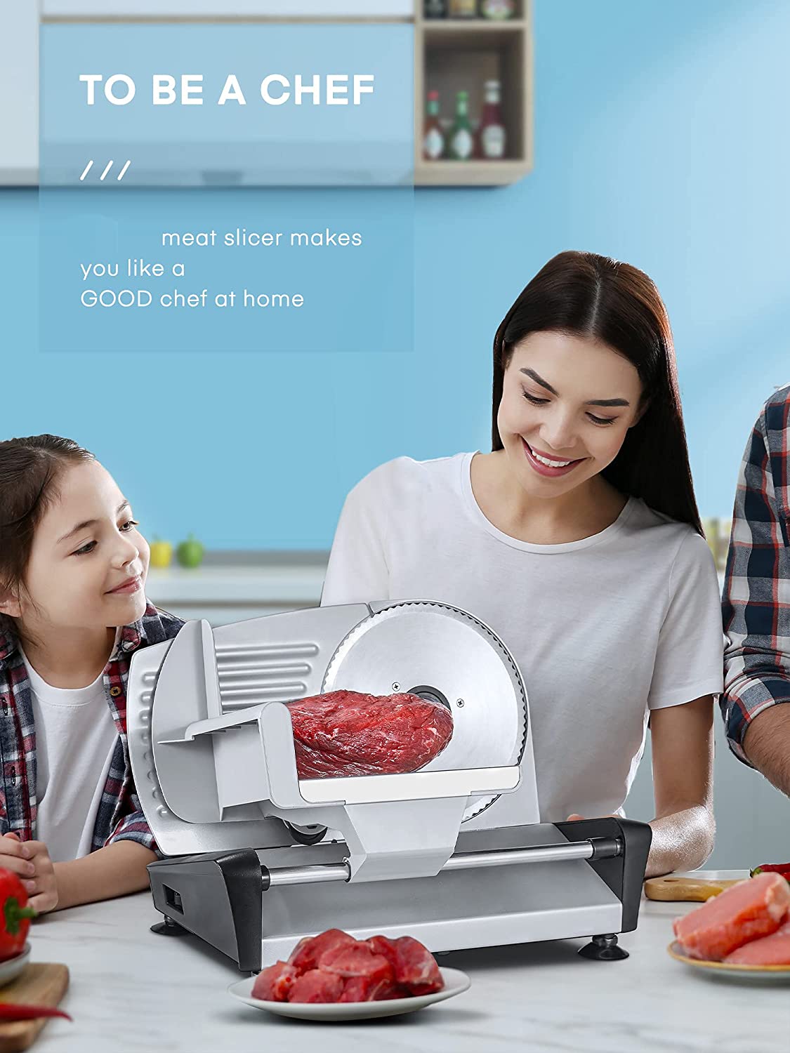 Aicook feliator electric alimente lamă 19 cm argintiu