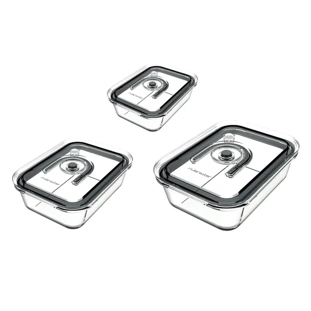 Riviera & Bar Set 3 Cutii Vidat Sticla Conservare