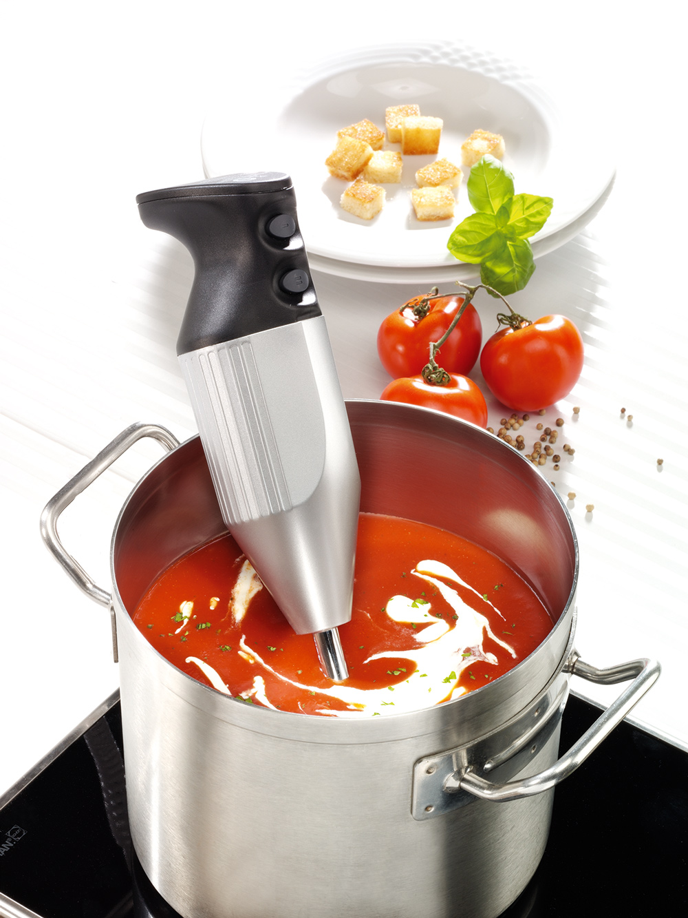 ESGE Zauberstab M250 Kombi blender rosu-metallic pachet L