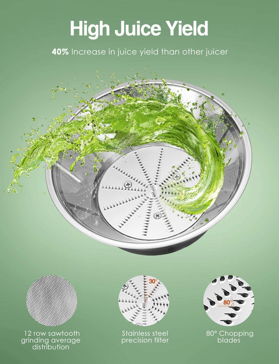 Aicok storcator fructe centrifugal 1000W 75mm argintiu