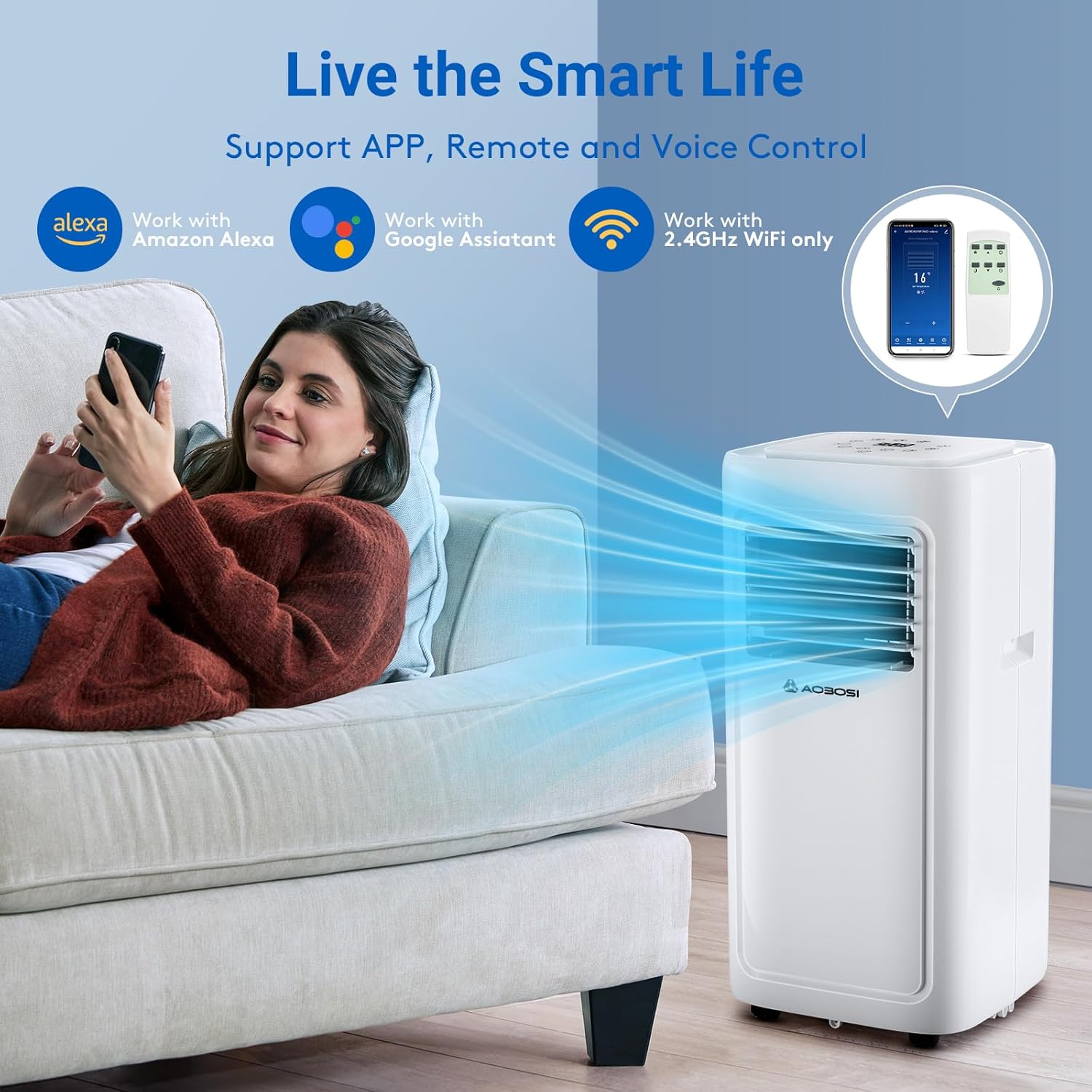 Aobosi Aer Condiționat Portabil 10000 BTU WiFi