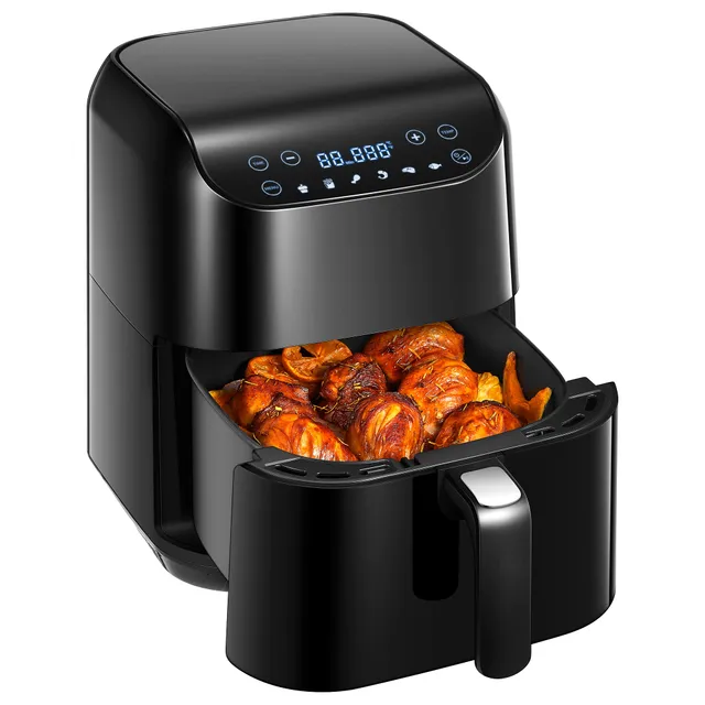 Aicook Plus 6-in-1 friteuza aer cald 5.8Qt neagra crisp