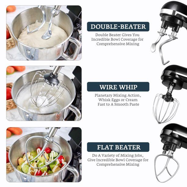 Aicok Mixer planetar 5.5 Qt 1000W negru