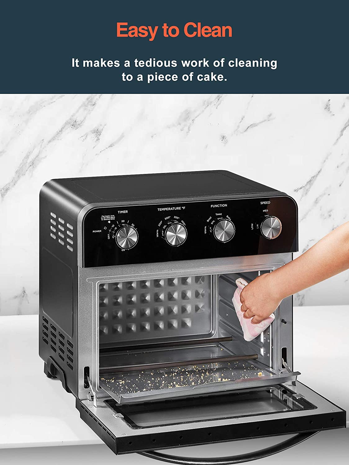 Kealive Aicook 24Qt cuptor cu friteuza cu aer cald 10 functii familie