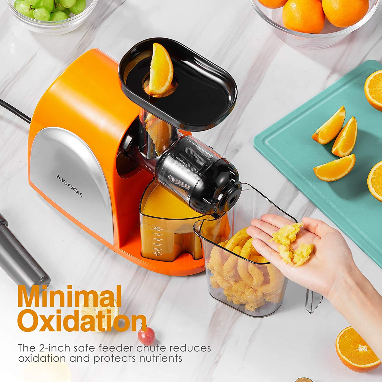 Aicook Slow Juicer storcator presare la rece 80 RPM