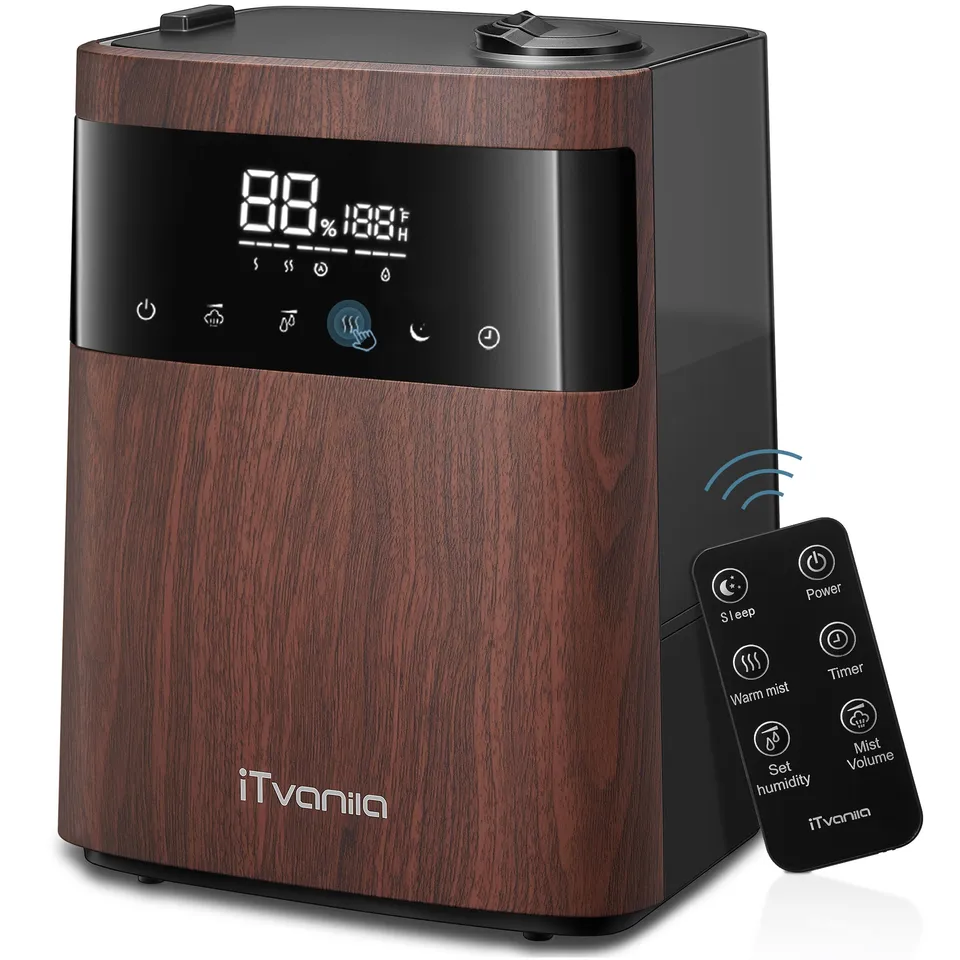 Aicook 5.5L umidificator ceata calda rece lemn
