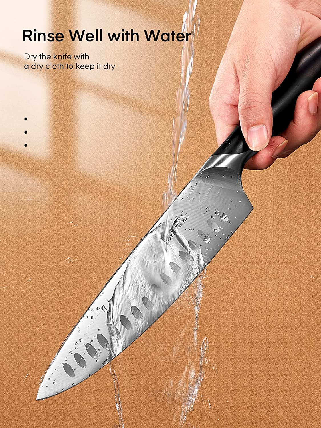 Aicook Set cutite bucatarie 8 piese bloc lemn inox