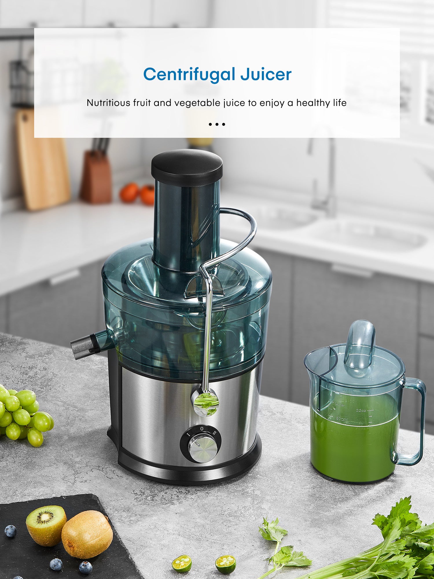 Aicook J122 storcator fructe argintiu 800W 1L