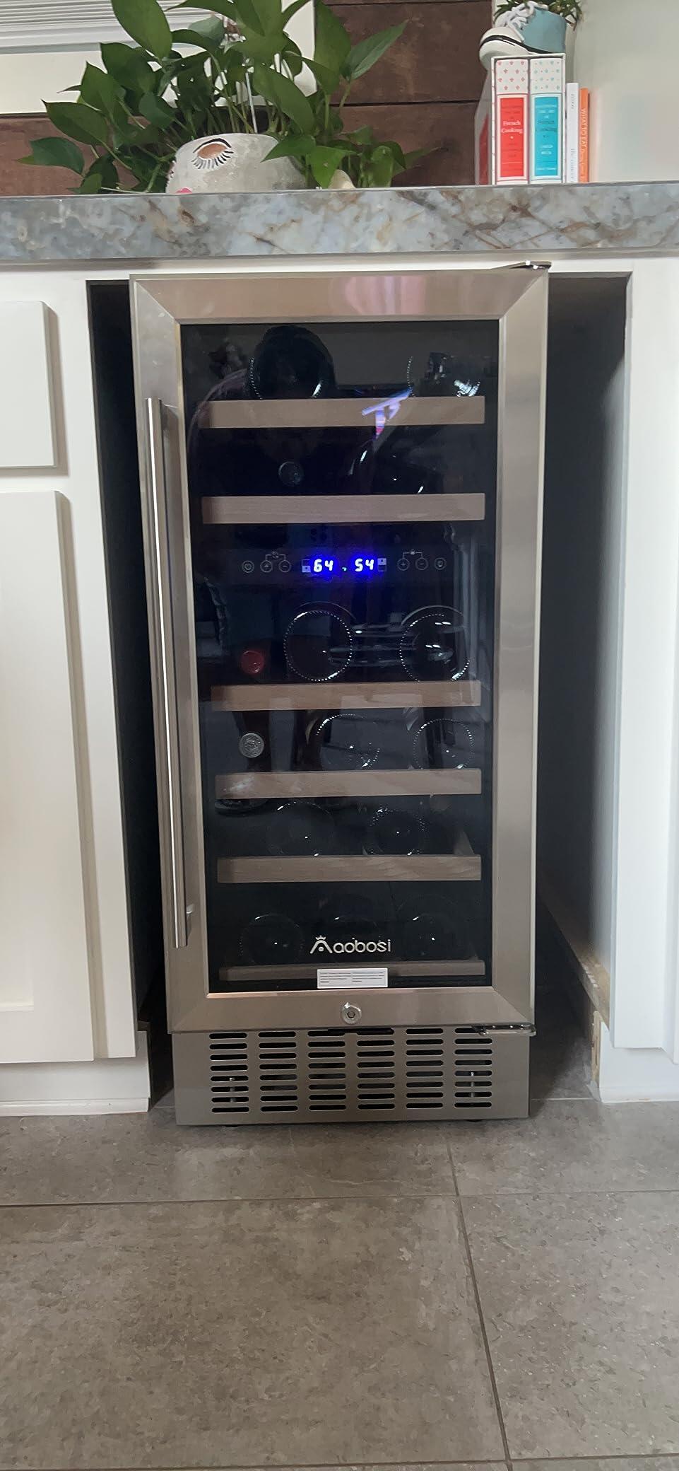 Aobosi Dual Zone răcitor vin 28 sticle WiFi 42dB