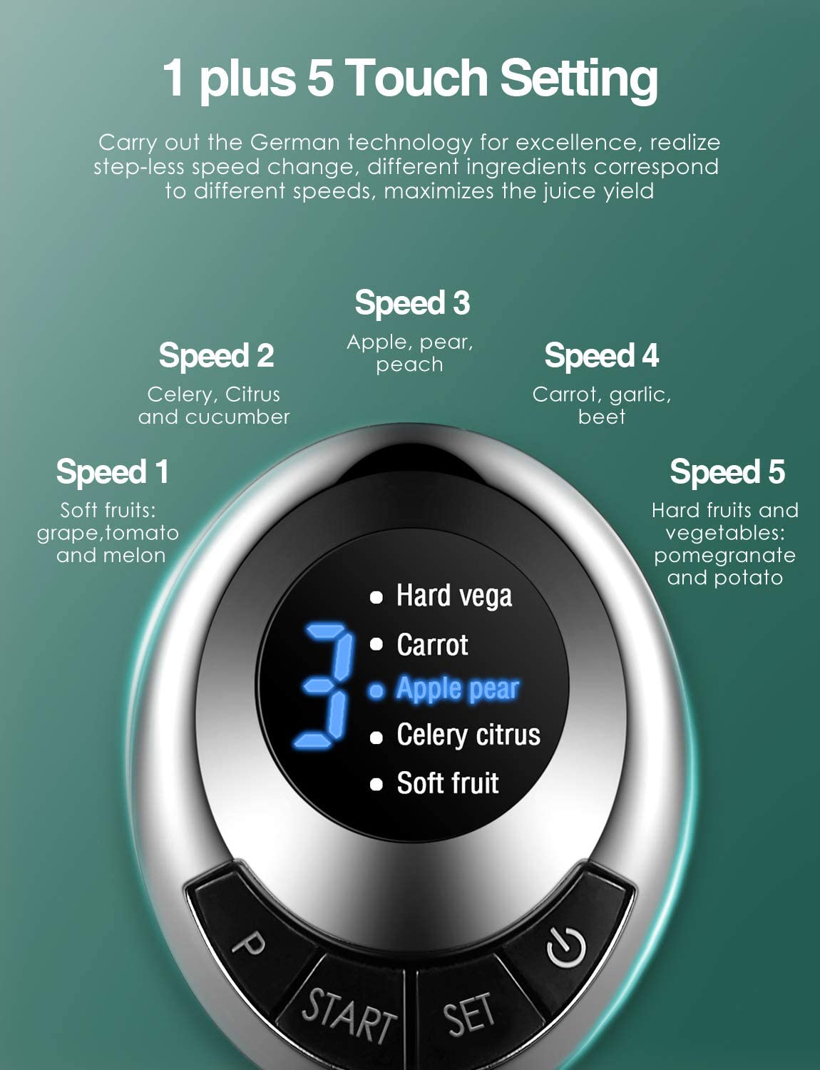 Aicook Touch storcator fructe centrifugal 800W 5 viteze