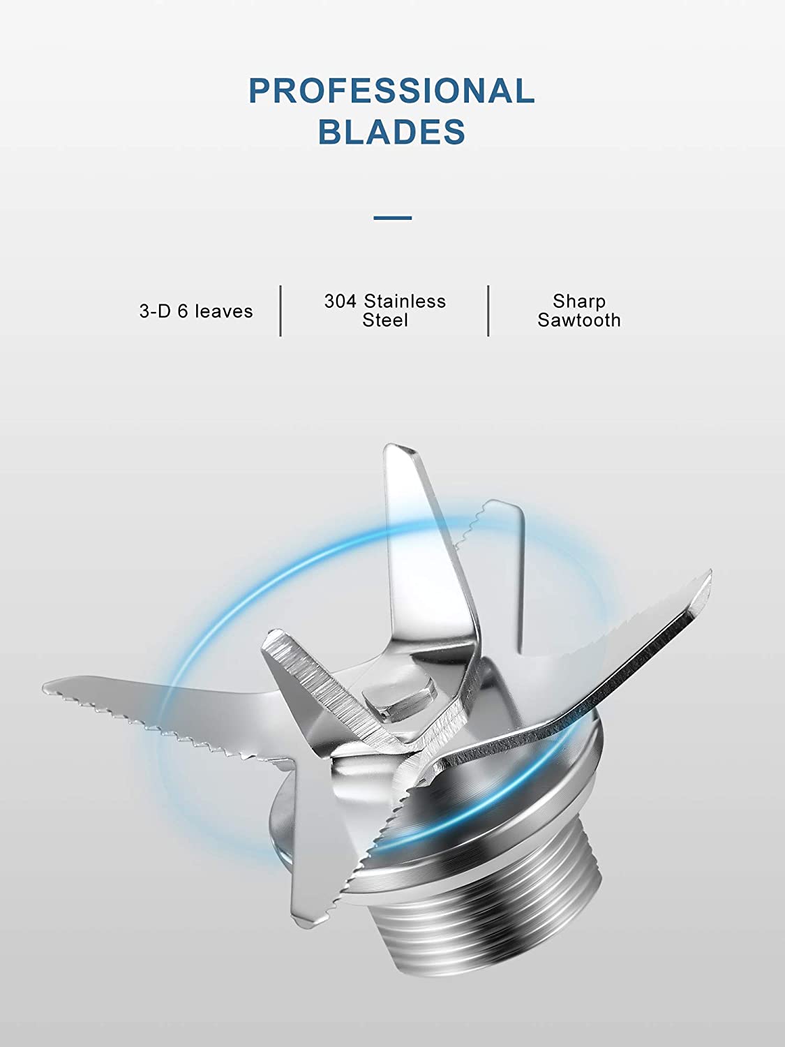 Aicook 1200W blender smoothie 9 viteze vas 1.7L touch albastru