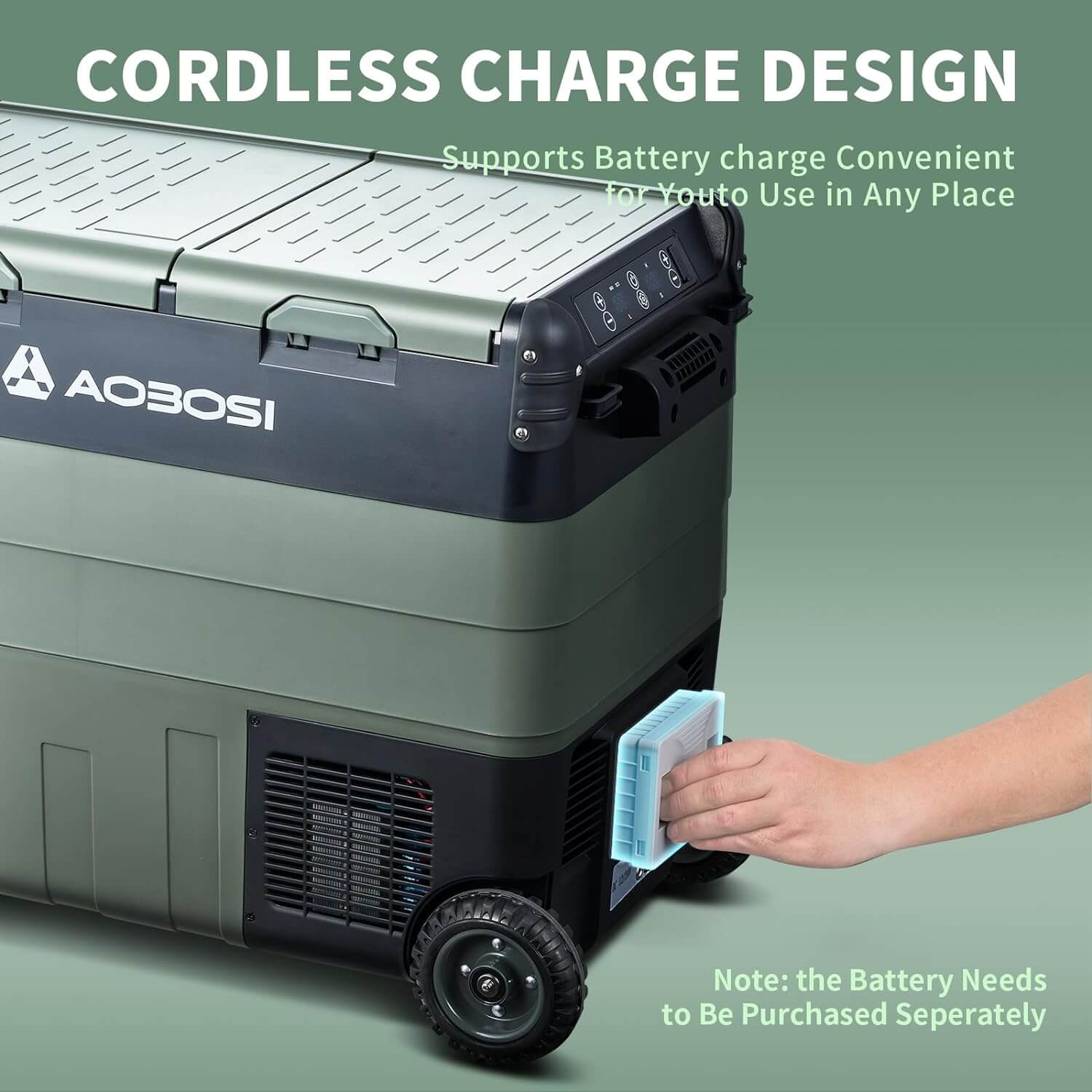 Aobosi lada frigorifica 53Qt 50L dual zone verde