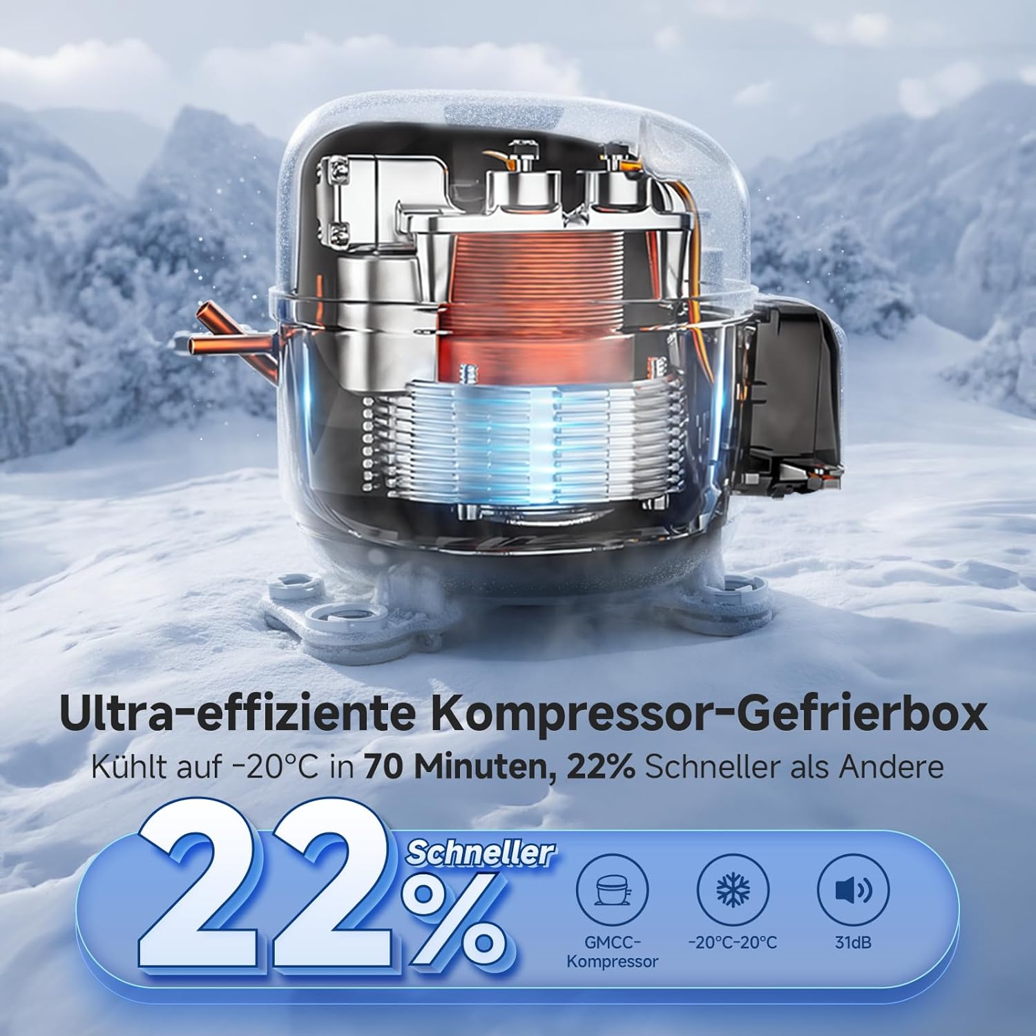 Aobosi lada frigorifica camping 60L IPX4 cu congelare