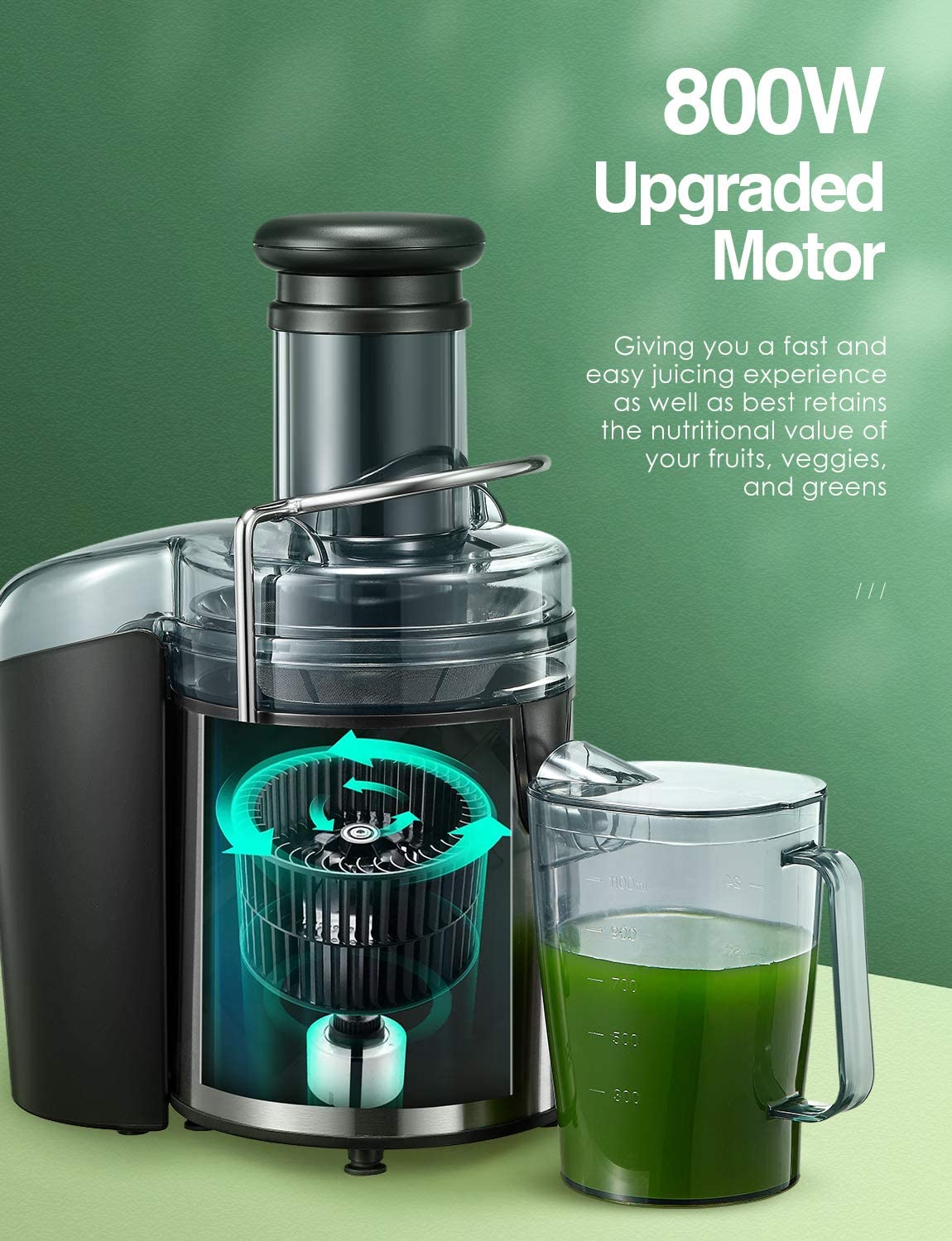 Aicok storcator fructe centrifugal 1000W 75mm argintiu