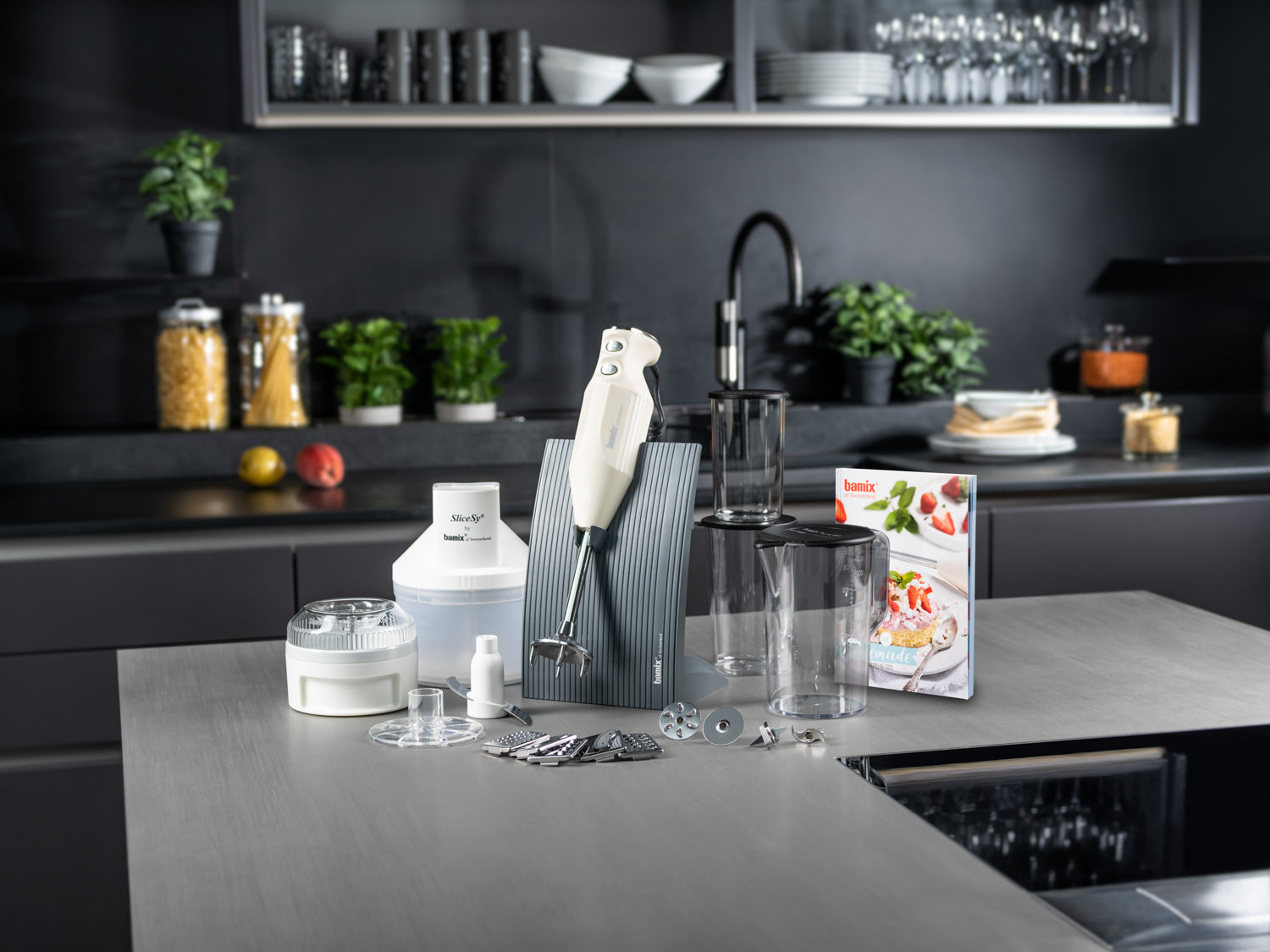 Bamix Baking blender vertical crem 200W set complet