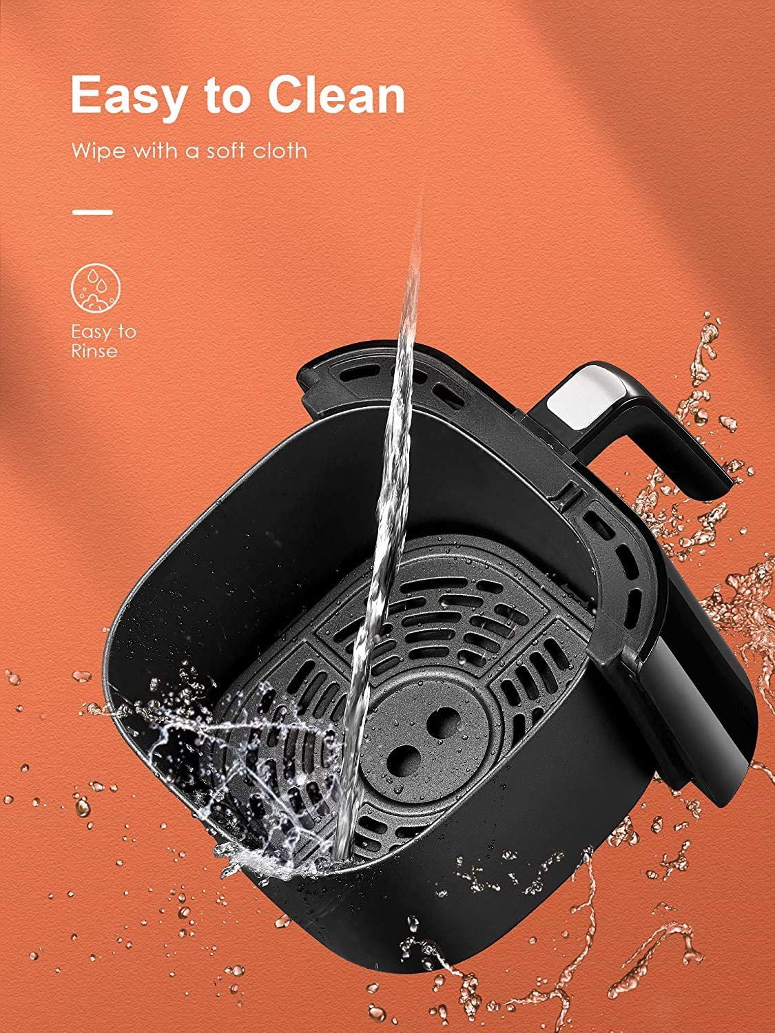 Aicook Friteuză cu Aer Cald 5,5L 6 Programe