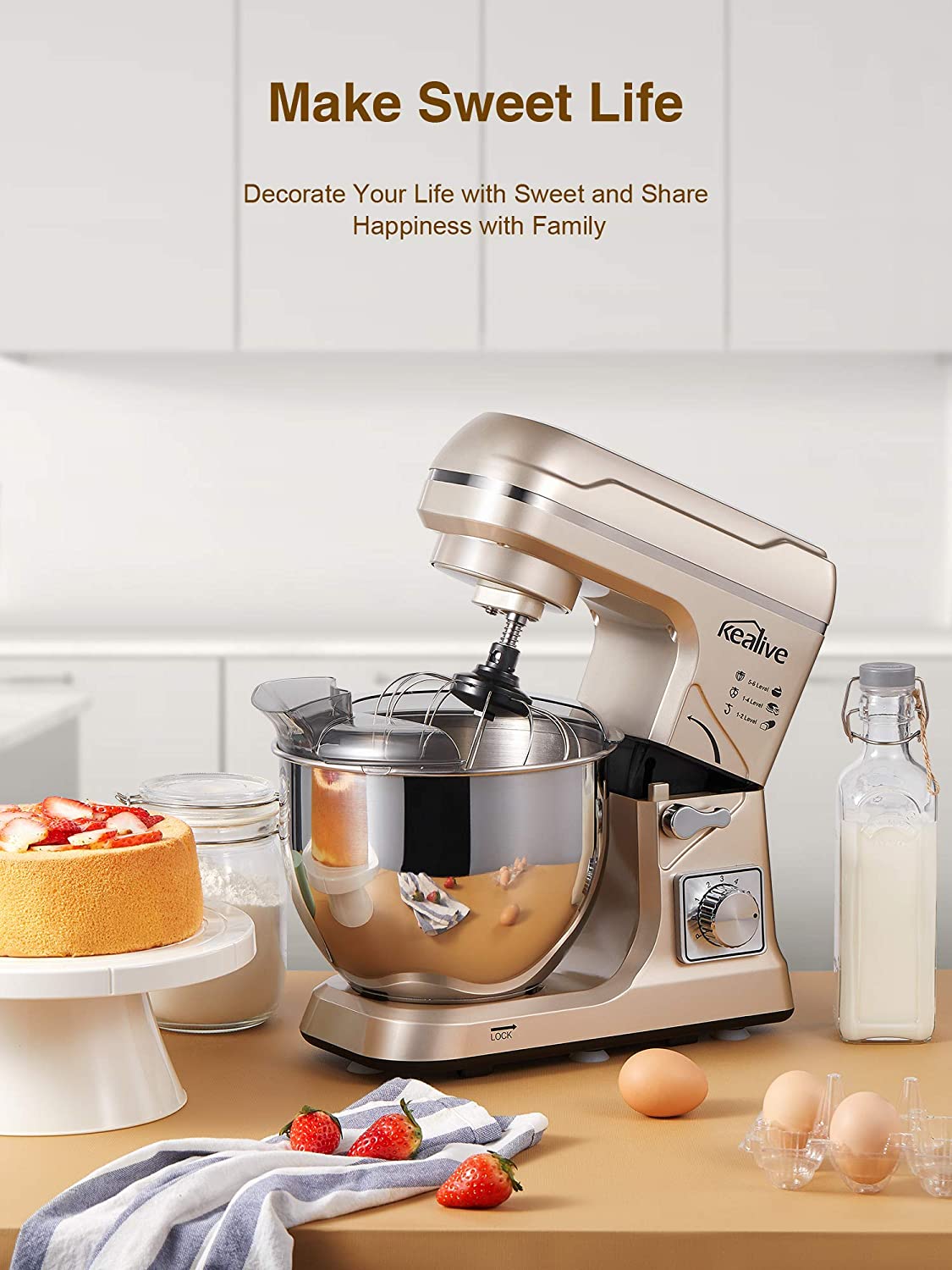 Kealive mixer planetar stativ 5.5L 6 viteze