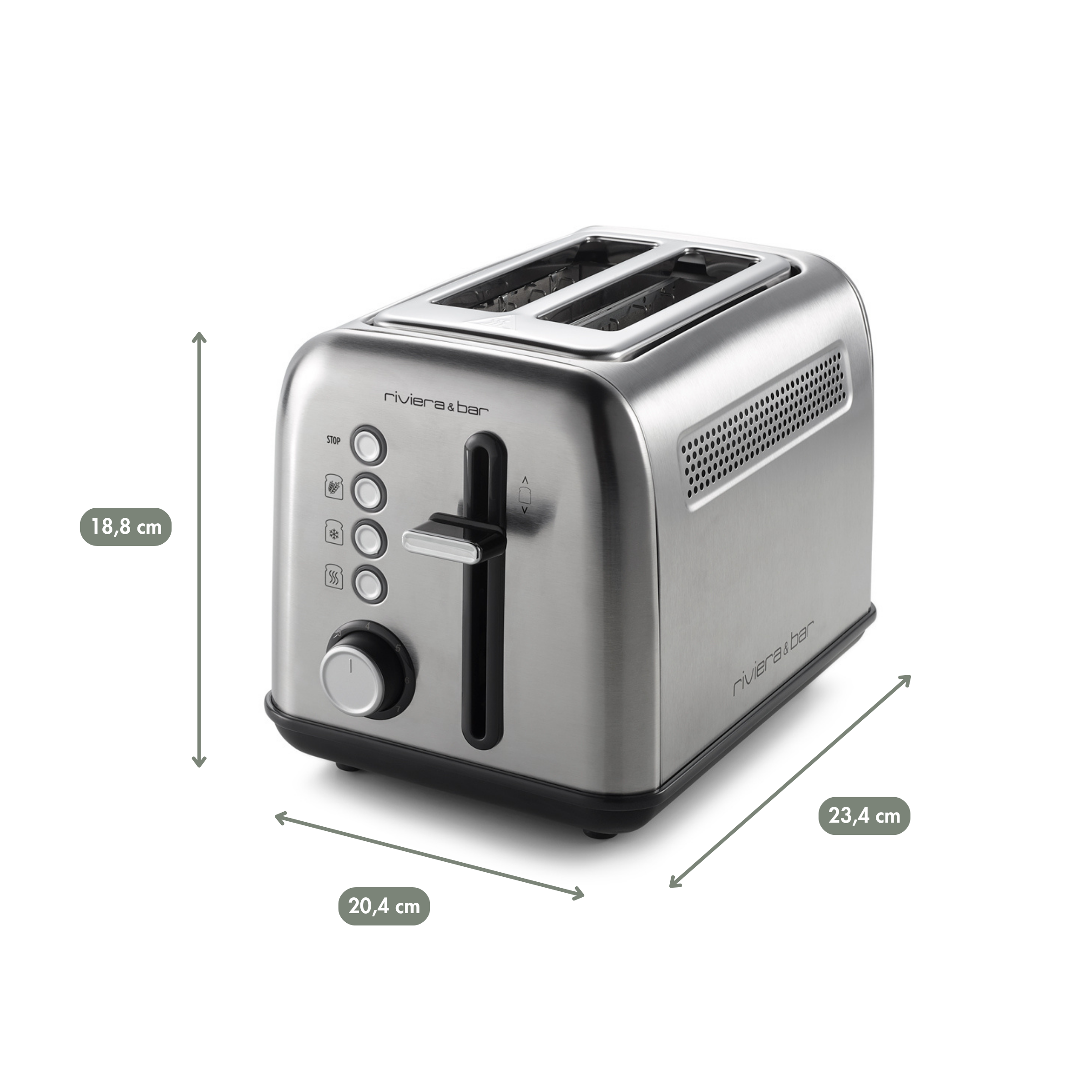 Riviera & Bar QGP220 prăjitor pâine inox 2 felii 7 trepte