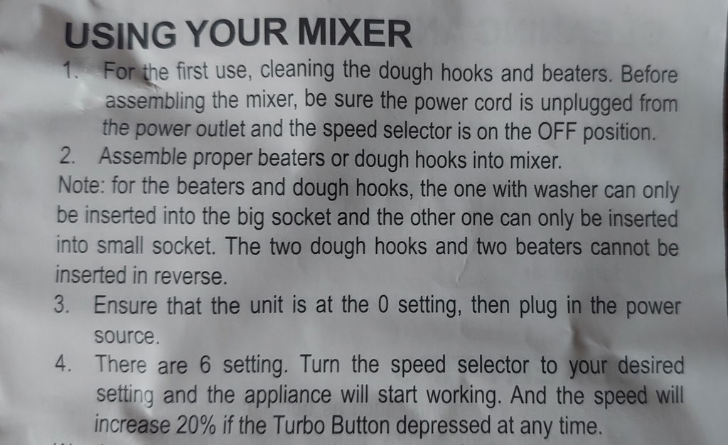 Kealive mixer de mana 300W 6 viteze cu turbo