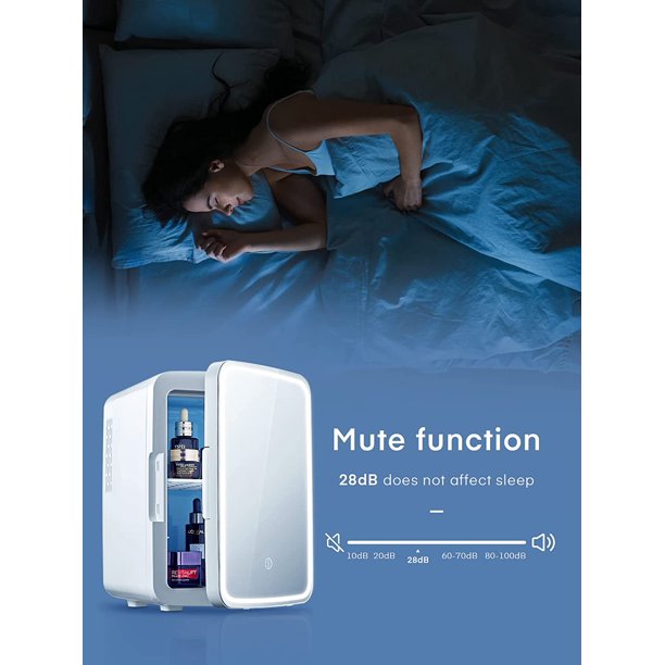 Aicook Minifrigider 10L cu Oglindă LED Rece-Cald Alb