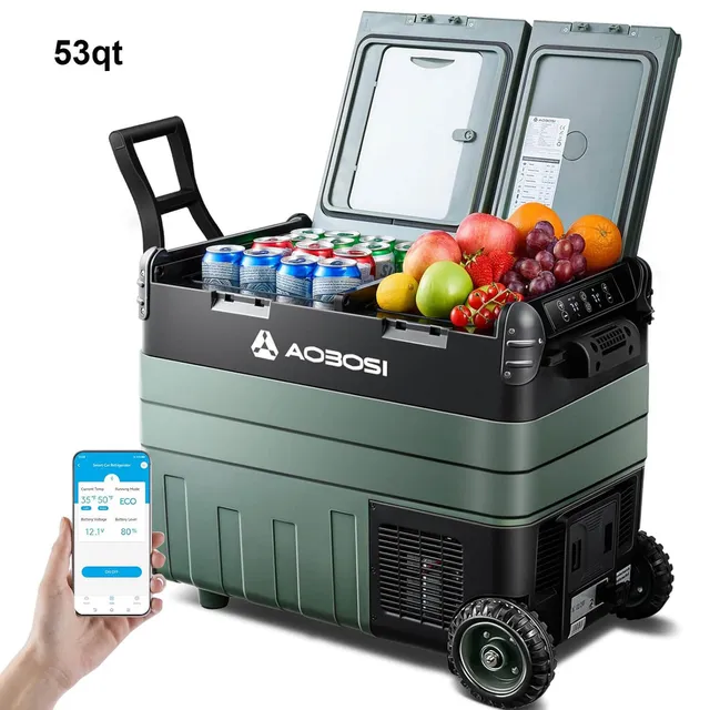 Aobosi lada frigorifica 53Qt 50L dual zone verde