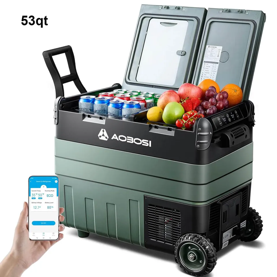 Aobosi lada frigorifica 53Qt 50L dual zone verde