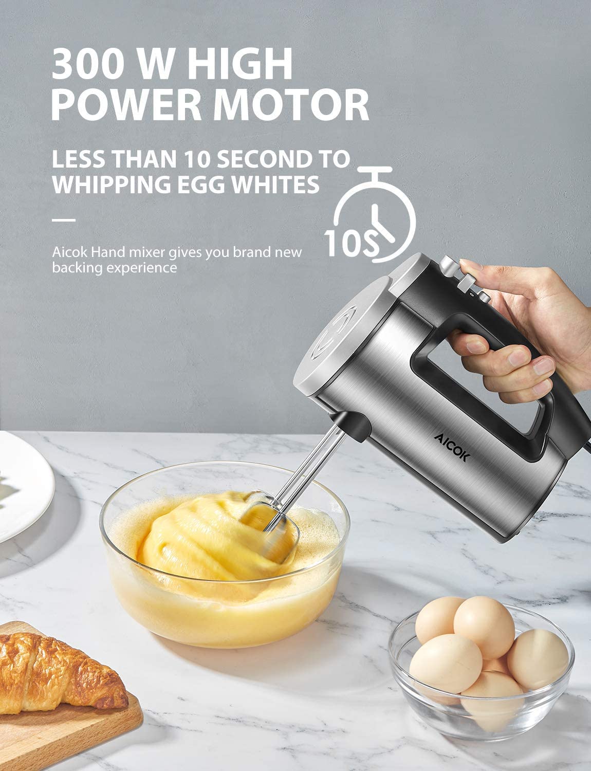 Kealive mixer de mana 300W 6 viteze cu turbo