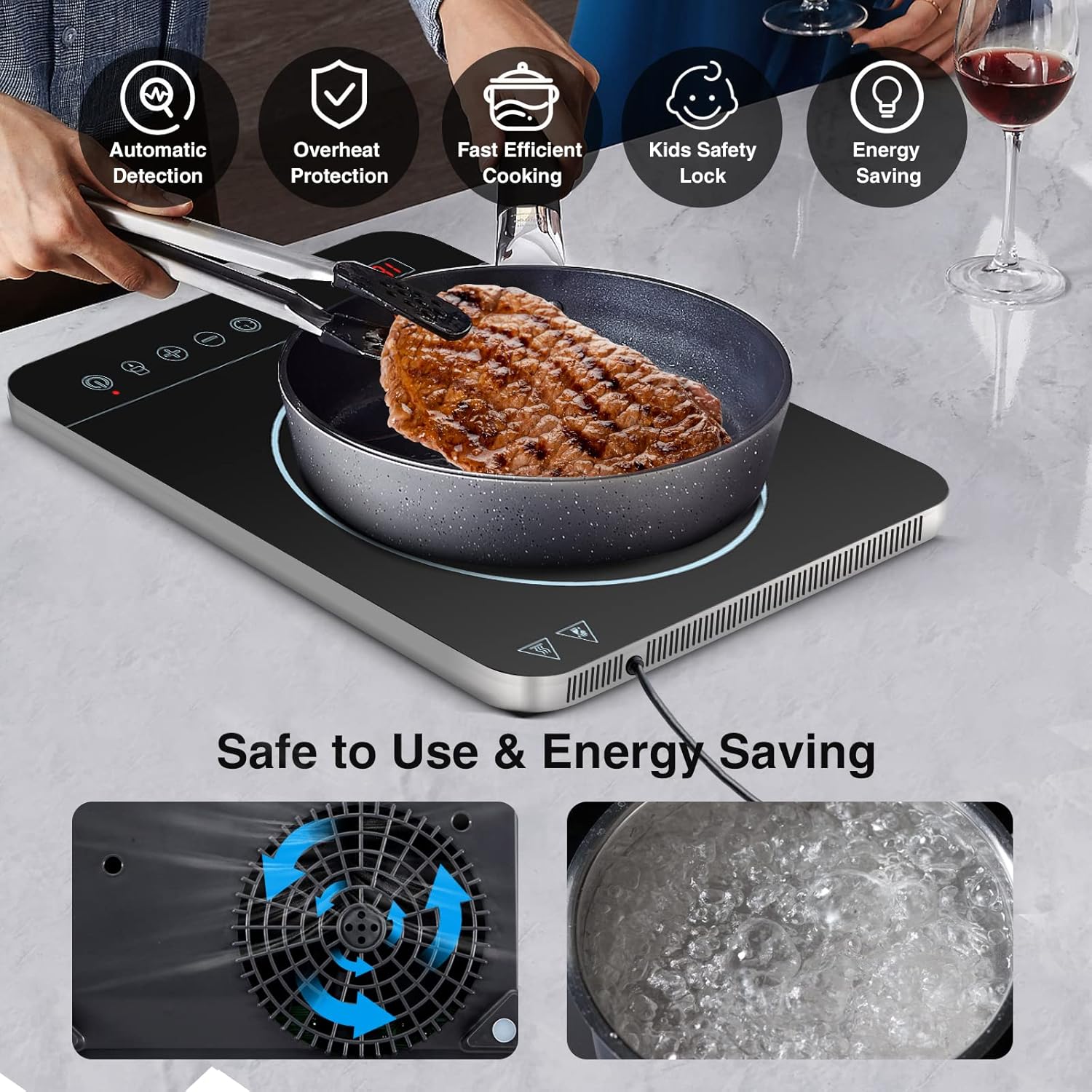 Aobosi 2000W plita cu inductie portabila cu timer